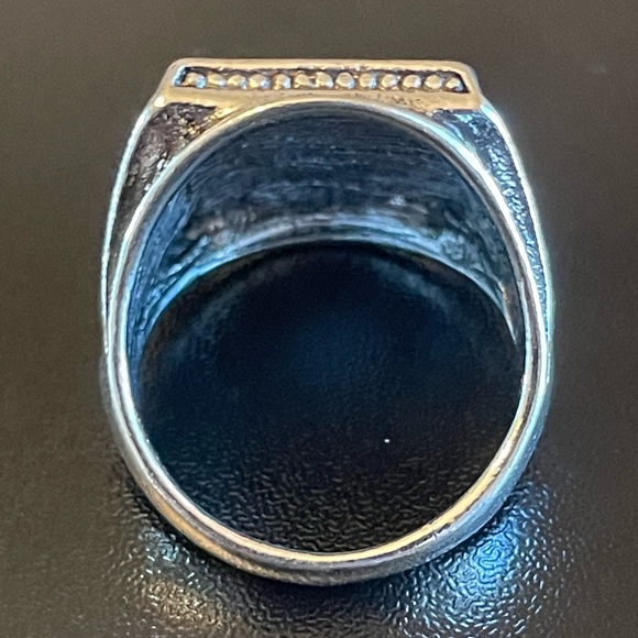 Obsidian S925 sterling silver ring size 8 - Picture 4 of 8